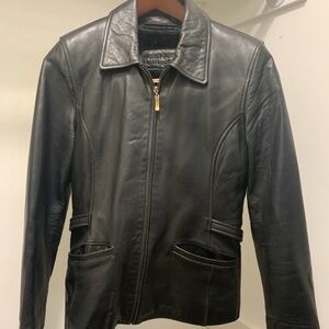 Knoles & Carter Elegant Black Leather Jacket for Women